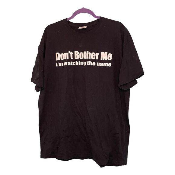 Don't Bother Me I'm Watching The Game Graphic Tee Black Knit Crewneck XL - Picture 1 of 6